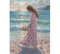 Diamond Painting Fille DIY Peinture Diamant Adulte,5D Diamond Art Kit Enfants Complet Strass Cristal Point Croix Broderie Peinture canevas pour Cadeau Femme, Murale Décoration 20x30cm Fleur Z1-122