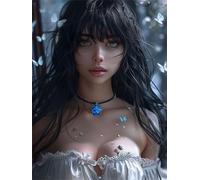 Diamond Painting Fille, Papillon Diamond Painting Adulte, 5D DIY Cristal Strass Point de Croix Peinture Sets, Peinture Diamant Kit Complet Enfant, pour comme Cadeau femmes décoratif 60x80cm 0U-175