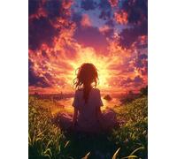 Diamond Painting Fille, Paysage Diamond Painting Adulte, 5D DIY Cristal Strass Point de Croix Peinture Sets, Peinture Diamant Kit Complet Enfant, pour comme Cadeau femmes décoratif 100x135cm 0U-682