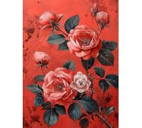 Diamond Painting Fleur, 5D Diamond Painting Adulte Planter, DIY Activité Manuelle Adulte, Broderie Diamant Artisanat Strass Point de Croix Kit, pour Décoration Murale Maison Cadeau 50x65cm V-1301