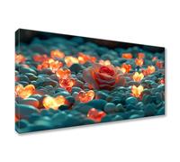 Diamond Painting Fleur 5D Peinture Diamant Adulte Debutant Plage Broderie Diamant Kit Complet, Bricolage Adulte Strass Point de Croix Broderie Mosaique Art pour Décoration Maison 100x200cm Y0-660