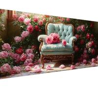 Diamond Painting fleur, canapé Diamond Painting Adulte Grand Format 20x40CM, 5D DIY Peinture Diamant Adulte Loisirs Créatifs avec Carré Full Drill Toile pour Halloween Chambre Murale Decoration L1-574