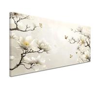 Diamond Painting Fleur Diamond Painting Adulte, 5D Peinture Diamant Enfant Canevas Kit Complet Adulte Débutant Ronde Cristal Diamant Art Set pour Décoration Murale Maison 80x160 cm Magnolia c-1206