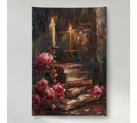Diamond Painting Fleur Diamond Painting Adulte Bougie Canevas Kit Complet Adulte, Peinture Diamant Enfant, perle Diamont Broderie Diamant Art Accessoires Set pour Décor Murale 50 x 65 cm PjY6720 9-6