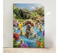 Diamond Painting Fleur Diamond Painting Adulte Chien 5D DIY Canevas Kit Complet Adulte, Diamant Strass Point de Croix Cristal Art pour Décoration Murale Maison, Cadeau Femme 80x100 cm PjY7772 S-B