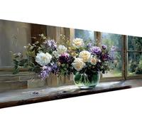 Diamond Painting Fleur Diamond Painting Adulte Dessin Animé Diamant Paintings Adulte Débutant,5D Peinture Diamant,Ronde Peinture Diamants,Décoration Murale Maison Geburtstag Cadeau Kind 45x90cm YZ-289