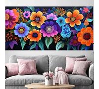 Diamond Painting Fleur Diamond Painting Adulte Grand Format 100x300cm,2026 Nouveau DIY Peinture Diamant Couleur 5D Full Drill Rhinestone Canvas Broderie Cross Stitch Crystal Art Kit Décoration O-253G