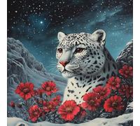 Diamond Painting fleur, Diamond Painting Adulte Le léopard Kits, Canevas Enfant Peinture Diamant, Broderie Diamant Loisirs CréAtifs Adultes Pour Decoration Chambre, IdéAl Cadeau Femme 35x35cm 5-319