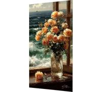 Diamond Painting Fleur Diamond Painting Adulte, Mer Peinture Diamant Enfant, Bricolage 5D Cristal Strass Point de Croix Puzzle Broderie Diamant Kit Complet, Tableau Decoration Murale 70x140cm e2-12fr