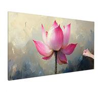 Diamond Painting Fleur, DIY Diamond Painting Adulte, Peinture Diamant Point de Croix pour Adultes, Water Lily Broderie Diamant Kit Complet, Loisirs Créatifs Tableau Decoration Murale 100x40cm C-47