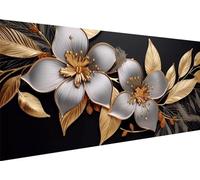 Diamond Painting Fleur d'or, Grand Format Broderie Diamant kit Complet 100x50cm DIY 5D Strass Point de Croix Cristal Painting Artisanat, Loisirs Créatifs Adultes Art Set pour Décor Murale Maison H-215