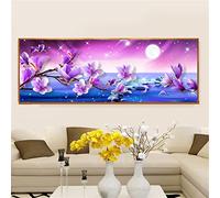 Diamond Painting fleur d'orchidée violette Grand Format,5D DIY Diamant Painting Strass Complet,Peinture Diamant pour Adultes/Enfants,Point De Croix Broderie,Décoration de la Maison 200x70cm