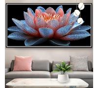 Diamond Painting Fleur Peinture Diamant Adulte Lotus Broderie Diamant Kit Complet, DIY 5D Cristal Broderie Point de Croix Kit, Loisirs Créatifs Adultes pour Decoration Maison Cadeau 45x90cm Y0-1004