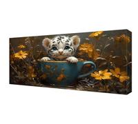 Diamond Painting Fleur Tigre DIY Full Drill Diamond Painting Enfant, Large Peinture Diamant Adulte Kit Complet, Broderie Point Croix Diamant Arts Craft Kit, Décoratio Murale D'intérieur 30x60cm J-122
