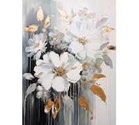 Diamond Painting Fleur, Vintage Diamond Painting Adulte, Peinture Diamant 5D Broderie Diamant Kit Complet, DIY Point de Croix Diamond Painting Adulte Difficile, Salon Murale Décoration 45x55cm Pd207