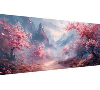 Diamond Painting fleurs cerisier, 110x50cm Diamond Painting Grand Format, printemps Peinture Diamant 5D Complet Artisanat Strass Point de Croix Broderie Diamant Kit Complet, Décor Murale Maison N_5