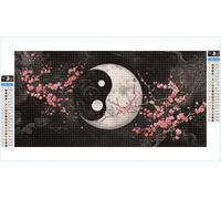 Diamond Painting Fleurs de Cerisier Diamond Painting Adulte Grand Format 40x80cm Yin et Yang Broderie Diamant Accessoires Complet, 5D Peinture Diamant Art Point de Croix Kit, Cadeau Femme G1-1081