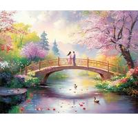 Diamond Painting Fleurs de Cerisier Diamond Painting Adulte Grand Format 90x120cm Couple Broderie Diamant kit Complet, 5D Peinture Diamant Strass Point de Croix Toile Artisanat, Cadeau Femme G-1009