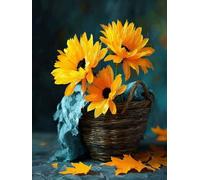 Diamond Painting Fleurs Diamond Painting Adulte, Broderie Diamant Tournesol Peinture Diamant 5D DIY Strass Broderie Point de Croix Loisirs Créatifs Adultes pour Decoration Murale 90x120 CM -wyl250660