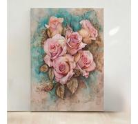 Diamond Painting Fleurs Diamond Painting Adulte Fleur 5D DIY Canevas Kit Complet Adulte, Diamant Strass Point de Croix Cristal Art pour Décoration Murale Maison, Cadeau Femme 60x80 cm PjY1060 X-Q