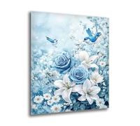 Diamond Painting Fleurs Oiseaux, Kit Peinture Adulte Enfant, Diamond Painting Grand Format, Broderie Diamant Kit Complet, Cristal Art Peinture Kits, for Maisons Murale Decoration 60x80 cm L-697