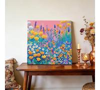 Diamond Painting Fleurs Sauvages Diamant Painting Adulte Broderie Diamant DIY Point de Croix Kit Complet, Enfants Diamond Tableau Cristal Canevas Art pour Decoration Chambre Aquarell 60x80cm s0956