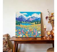 Diamond Painting Fleurs Sauvages Peinture Diamant Adulte Petit Format 60x80 cm, 5D Diamond Painting Berg Broderie Diamant Kit Complet, DIY Point de Croix Adultes Cadeau, Murale Décoration Maison s0953