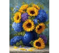 Diamond Painting Fleurs Vase Diamond Painting Enfant Complet Kits, 5D DIY Rond Broderie Diamant Kits, Loisirs Créatifs Adultes, Peinture Diamant pour Decoration Murale Cadeau Femme 40x55cm - YZ250911I
