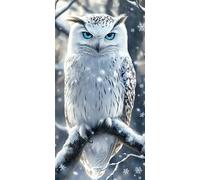 Diamond Painting Flocon de neige Diamond Painting Enfant, Peinture Diamant XXL Hibou Peinture Diamant Adulte, 5D Loisirs Créatifs Adultes Set pour Decoration Maison Murale, Cadeau, 90x180cm, Model947