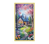 Diamond Painting Forêt chalet, Diamond Painting Enfant, Broderie Mosaïque Diamant Activite Manuelle Adulte, 5D Bricolage Loisirs Créatifs Adultes Kit, Décoration Murale Salon Cadeaux 70x140cm r-600