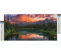 Diamond Painting Forêt Diamond Painting Adulte Grand Format 30x60cm Montagne Broderie Diamant Accessoires Complet, 5D Peinture Diamant Art Crafts Point de Croix Peinture Kit, Decoration Maison G1-790