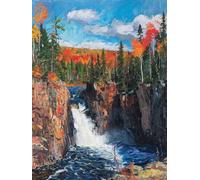 Diamond Painting Forêt DIY Peinture Diamant Adulte,5D Diamond Art Kit Enfants Complet Strass Cristal Point Croix Broderie Peinture canevas pour Cadeau Femme, Murale Décoration 30x40cm cascade Z1-124