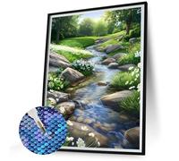 Diamond Painting Forêt Peinture Diamant Adulte Paysage 5D Diamond Painting Petite Format 30x40 Broderie Diamant Kit Complet, DIY Full Drill Cristal Art Kits, Décoration Murale Maison Cadeaux N-716