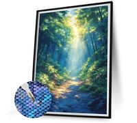 Diamond Painting Forêt Peinture Diamant Adulte Paysage 5D Diamond Painting Petite Format 30x40 Broderie Diamant Kit Complet, DIY Full Drill Cristal Art Kits, Décoration Murale Maison Cadeaux N-687