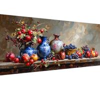 Diamond Painting fruit, 110x50cm Diamond Painting Grand Format, nature morte Peinture Diamant 5D Complet Artisanat Strass Point de Croix Broderie Diamant Kit Complet, Décoration Murale Maison V_7