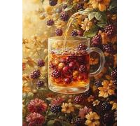 Diamond Painting Fruit, 5D Diamond Painting Adulte Grand Format Alcool Kit Broderie Diamant Kit Complet Rond, Peinture Diamant Point de Croix Peinture Loisirs Créatifs Adultes, Cadeau 40x60cm 6-5848