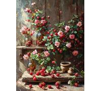 Diamond Painting Fruit Broderie Diamant Kit Complet, Fleur Diamond Painting Adulte Grand Format 40x50cm Peinture Diamant Bricolage Adulte 5D Strass Point de Croix Kit, Décoration Murale Cadeaux -n594