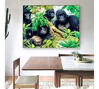Diamond Painting Full,Gorille des forêts 5D DIY Broderie Diamant Painting Kit Complet,Point Point De Croix Cristal Strass Broderie Peinture Diamant, pour Mur et Entrée Décoration Square Drill 40x50cm