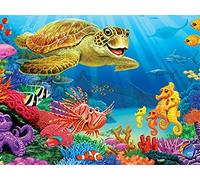 Diamond Painting Full,Tortue nageuse 5D DIY Broderie Diamant Painting Kit Point Point De Croix Cristal Strass Craft Diamant Peinture Stickers Muraux, pour Mur et Entrée Décoration Square Drill 30x40cm