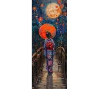 Diamond Painting Geisha japonaise, Full Drill Peinture Numero Adulte Abstrait, Kit Broderie Canevas Kit Complet Adulte, Strass Cristal Art Peinture Diamant pour Decoration Maison 100x250 CM Model21338