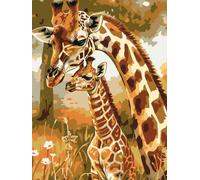 Diamond Painting Girafe Diamond Painting Adulte, 5D Peinture Diamant Animal Diamond-painting, Activité Manuelle Adulte, DIY Broderie Point de Croix Kit Complet, Décoration Chambre 30x40cm H5-101