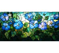 Diamond Painting Gloire Du Matin Diamant Painting Bleu Peinture Diamant Adulte Débutants, Diamond Paintings Kit Complet, Point de Croix Cristal Art Artisanat Kit pour Décoration Murale 50x100cm G6-827