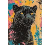 Diamond Painting Graffiti, Broderie Diamant Painting Adulte Léopard Peinture Diamant Kit Complet, Diamond Art Strass Point de Croix Kit Broderie pour Adultes Décoration Murale Chambre 20x30 cm E0-1372