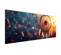 Diamond Painting Grand Format 150x60 cm, Diamond Painting Attrape-rêves, Canevas Kit Complet Adulte, 5D Peinture Diamant Plume Broderie Point de Croix Carré Crystal Art pour Decoration Murale Z0-255