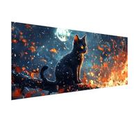 Diamond Painting Grand Format 150x60 cm, Diamond Painting Chat, Canevas Kit Complet Adulte, DIY 5D Peinture Diamant Animal Broderie Point de Croix Carré Crystal Art Kits pour Decoration Murale Z0-229