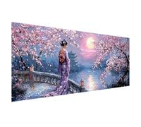 Diamond Painting Grand Format 200x80 cm, Diamond Painting Japon, Canevas Kit Complet Adulte, DIY 5D Peinture Diamant Femme Broderie Point de Croix Carré Crystal Art Kits pour Decoration Murale Z0-53
