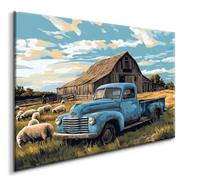 Diamond Painting Grand Format 40x50CM Voiture Diamond Painting Kit Complet Mouton Peinture Diamant Adulte, Diamond Painting Enfant Strass Point de Croix Cristal Paintings, Murale Chambre Décoration