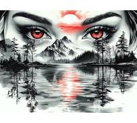 Diamond Painting Grand Format 70x90cm, Diamond Painting Paysage, Peinture Diamant Enfant Abstrait, 5D DIY Kit Broderie Activité Manuelle, Loisirs Créatifs Adultes Cadeaux pour Décor Maison C4-147