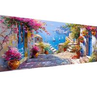 Diamond Painting Grand Format, DIY bord mer Peinture Painting Broderie Diamant, 5D Diamond Painting Enfants Ville Bricolage Loisirs Créatifs Adultes Tableau Diamant, Decoration Maison 60x120cm S2-385