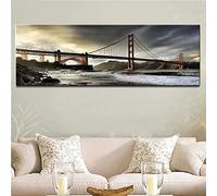 Diamond Painting Grande Point de Croix,Pont de la porte de San Francisco DIY 5D Broderie Diamant Peinture Round Perceuse Complet Dot Mosaïque Art Crafts for Home Wall Decor (30x90cm,12x36in)-J1163